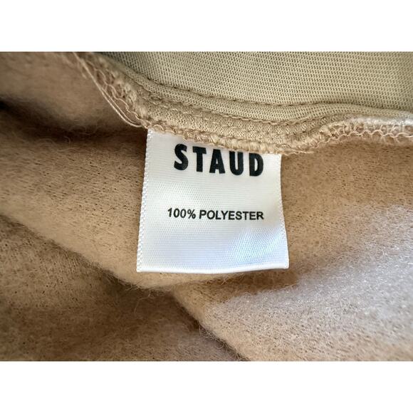 STAUD Rabbit Fleece Wide-leg Track Pants in Neutral Tan Size Medium - Picture 6 of 7